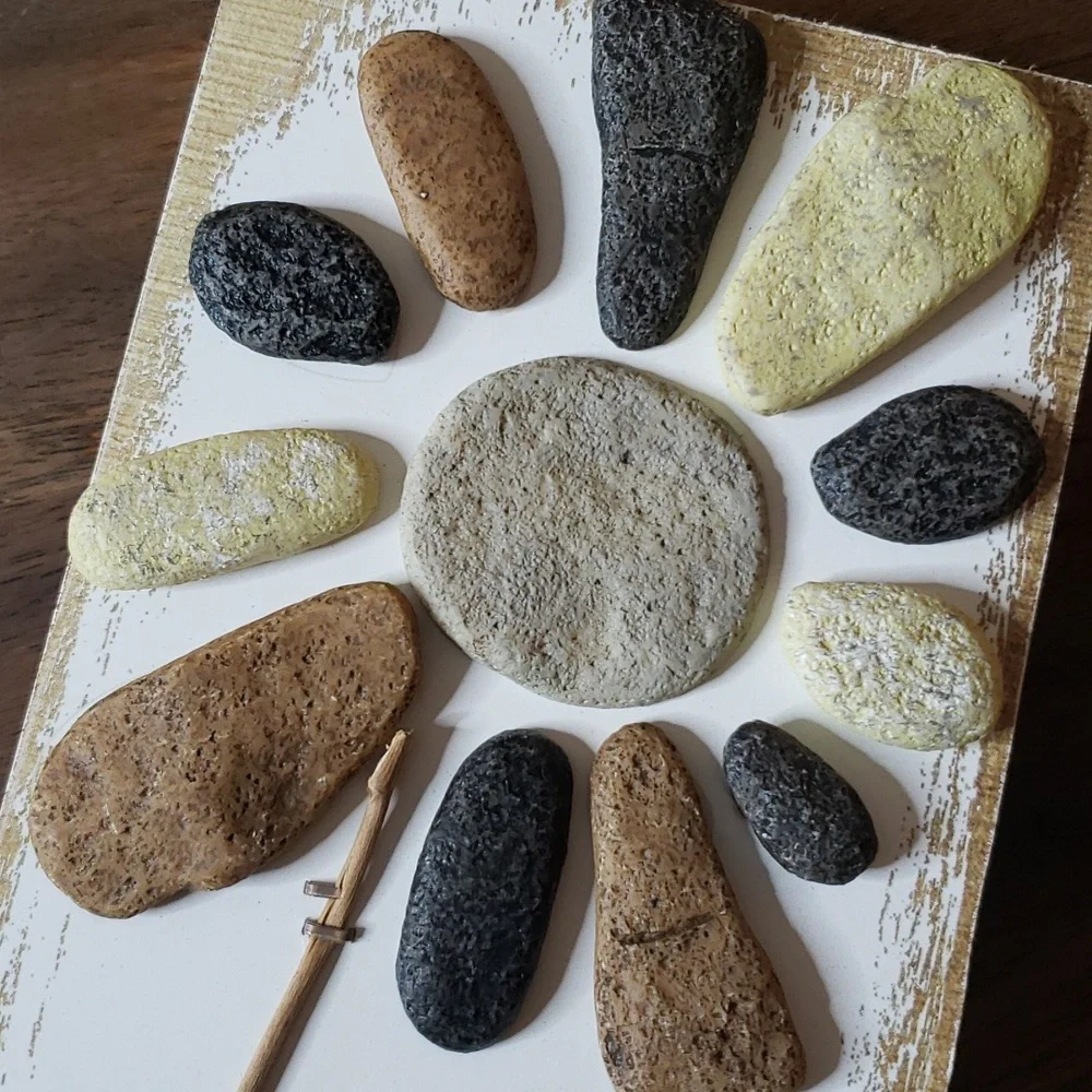 Rock Floral Wall Art with Script